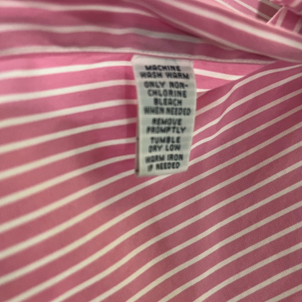 RALPH LAUREN CUSTOM FIT PINK & WHITE STRIPED BUTTON DOWN DRESS SHIRT - Picture 5 of 14